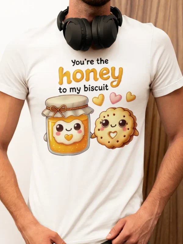 Sweet at Heart – Funny Honey & Biscuit T-Shirt | Customisable | 100% Cotton