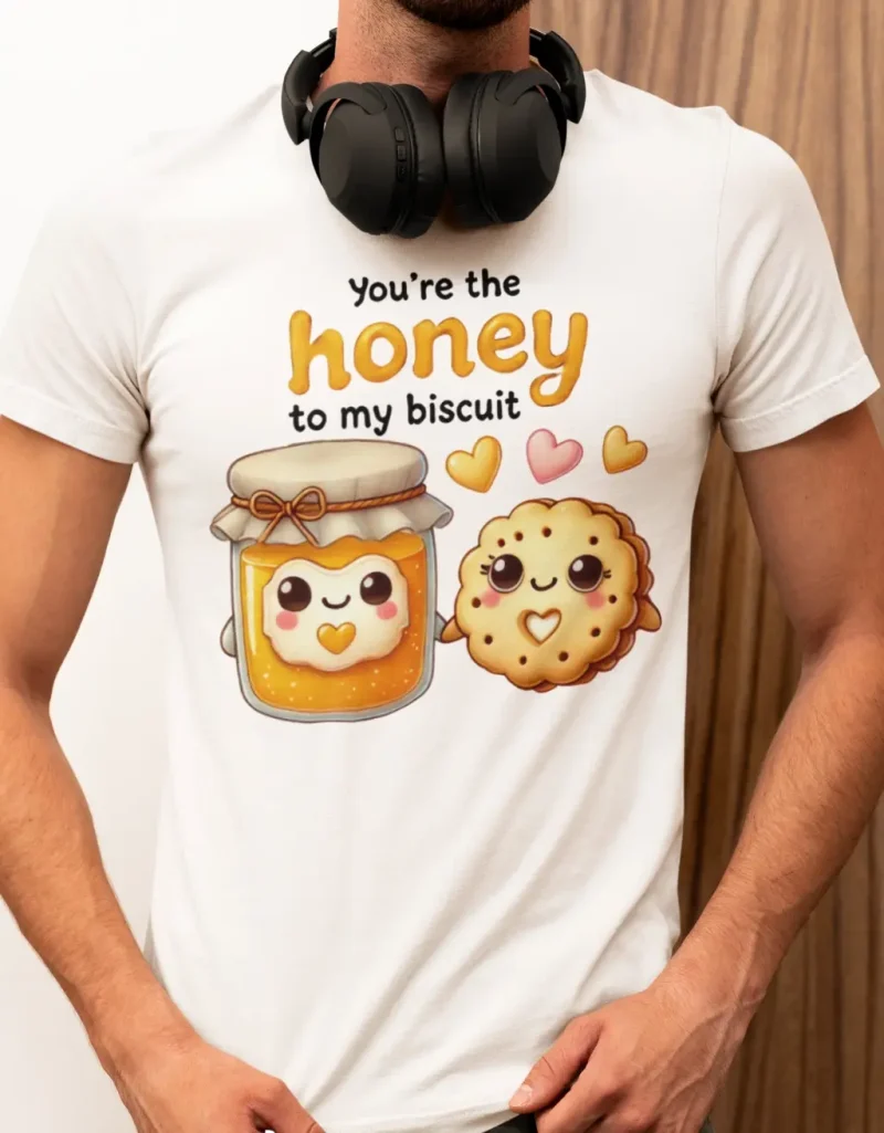 Sweet at Heart – Funny Honey & Biscuit T-Shirt | Customisable | 100% Cotton