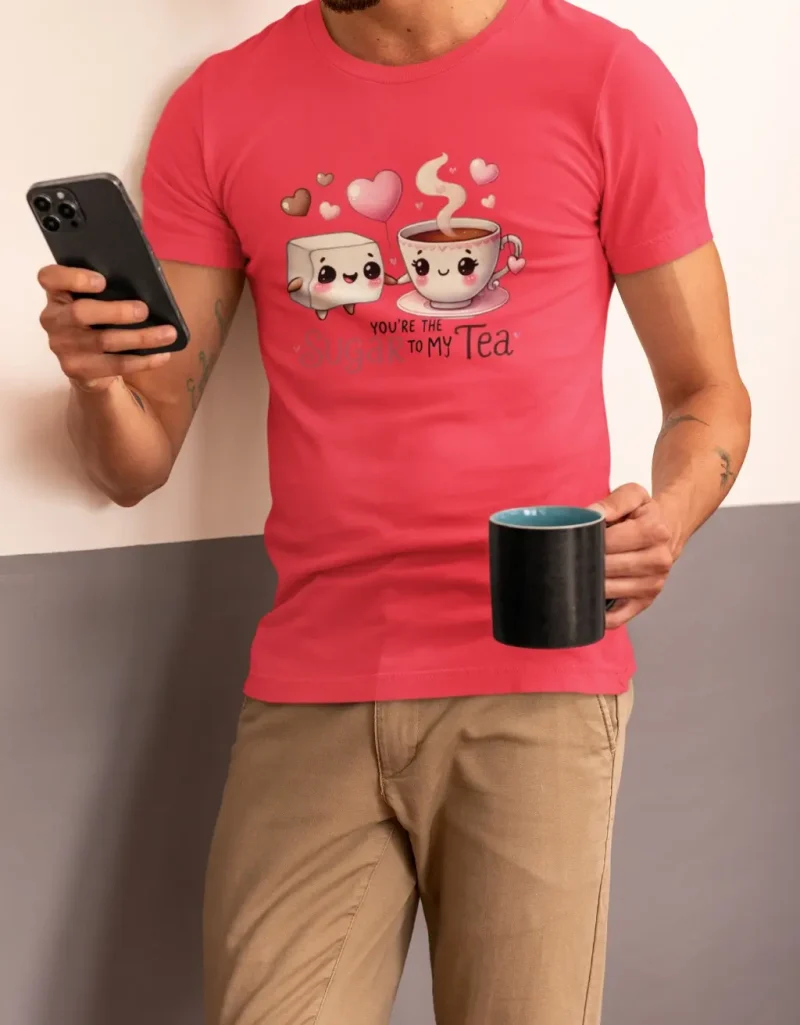 Sweetly Steeped – Funny Tea & Sugar T-Shirt | 100% Cotton | Unisex | Personalised Gift - Image 3