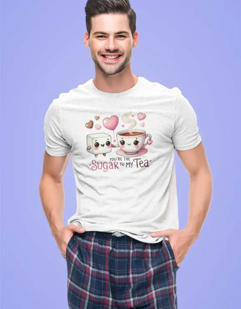 Sweetly Steeped – Funny Tea & Sugar T-Shirt | 100% Cotton | Unisex | Personalised Gift - Image 5